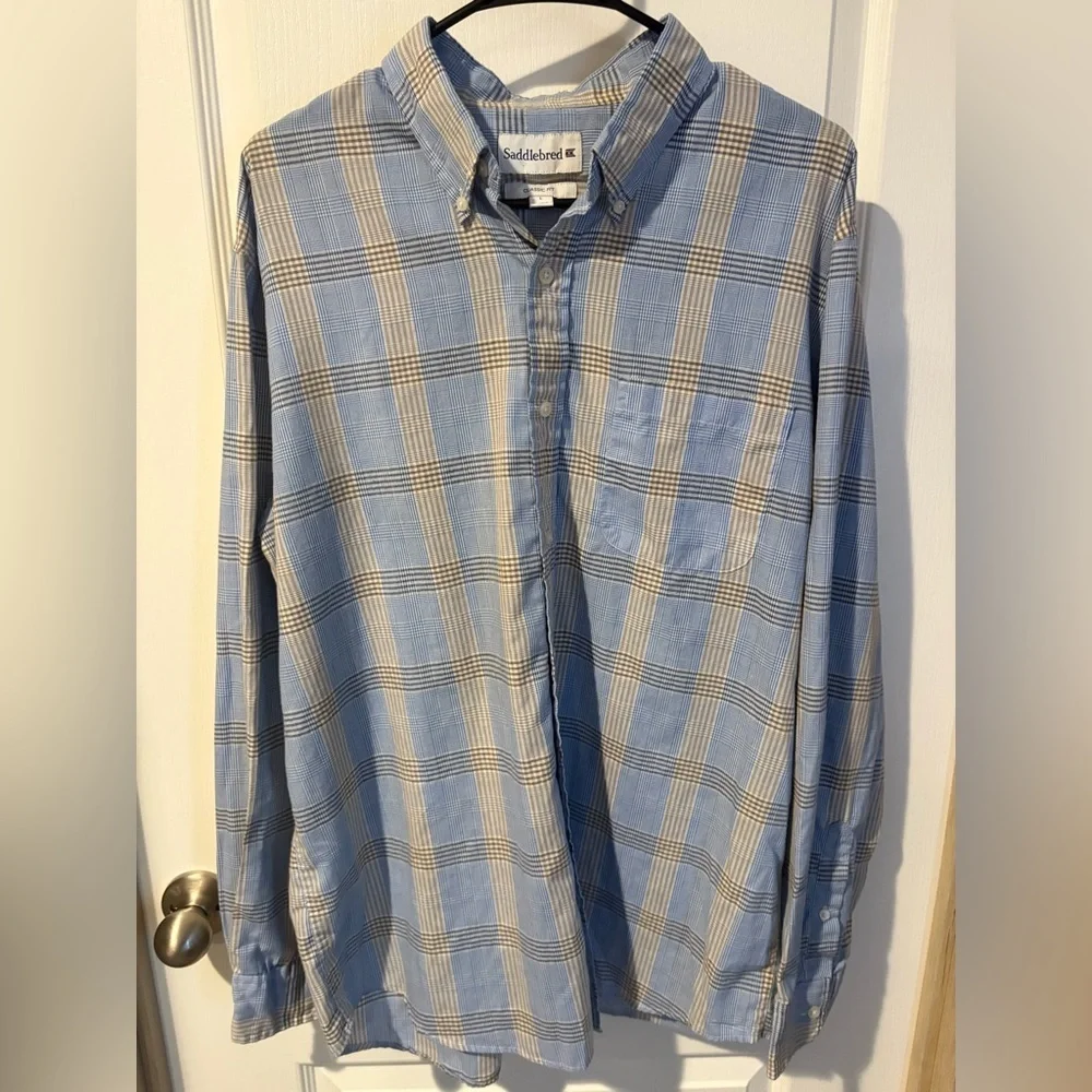 Saddlebred classic fit size large button downn long sleeve shirt - Picture 1 of 5